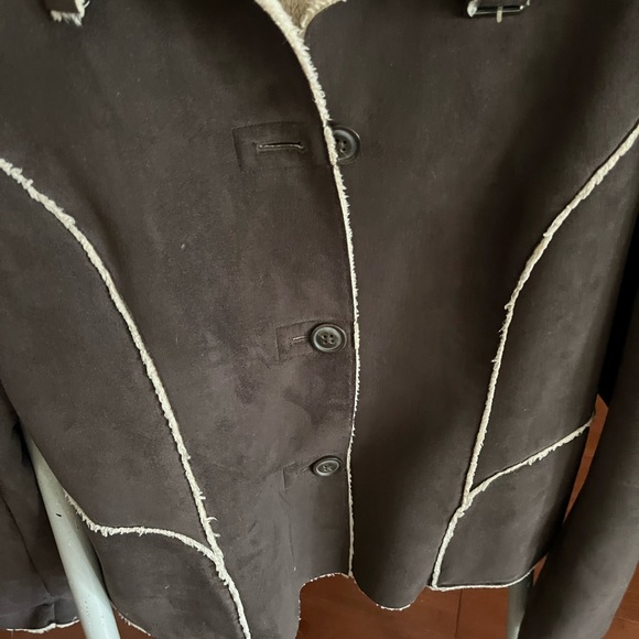 Chocolate Brown suede jacket - Picture 3 of 4